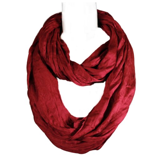 Wrapables Lightweight Silky Soft Infinity Loop Scarf, Burgundy3