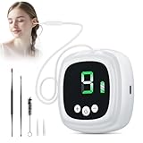 Ear Wax Vacuum Removal Kit, 9 Levels Strong Suction Ear Vacuum Electric Earwax Suction Remover Reusable Ear Cleaning Kit for Adult Kids (White)