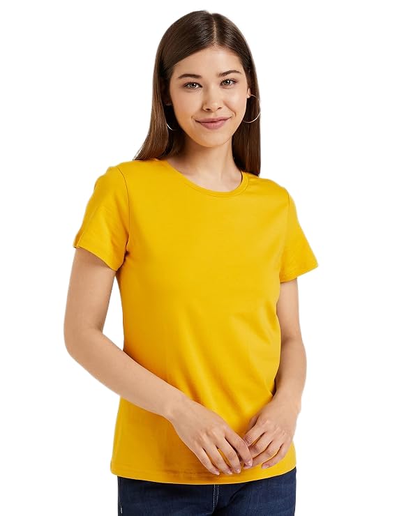 Image of Women's White Round Neck Short Sleeve T-Shirt