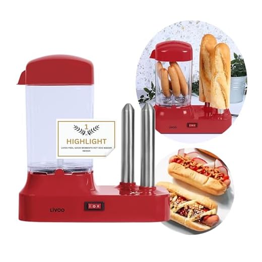 Machine à hot-dogs, pour 6 saucisses, avec récipient chauffant amovible, chauffe-saucisses avec brochettes en acier inoxydable pour réchauffer les petits pains