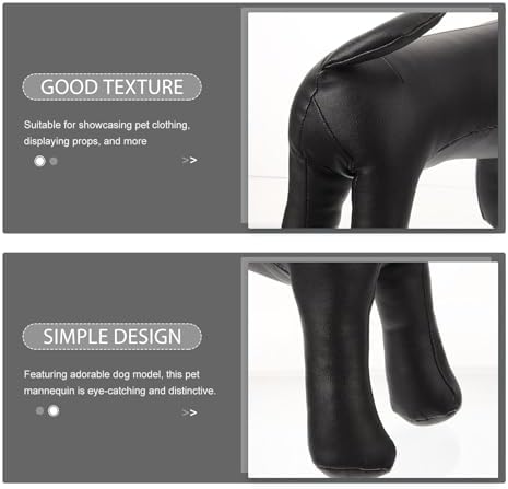 NUOBESTY Ayakta duran köpek mankeni PU deri S bağımsız evcil hayvan mankeni köpek kıyafetleri ve aksesuarları için küçük yavru köpek vitrin mankeni mağaza ekipmanı için - Görsel 6