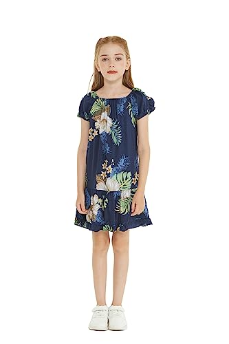 Image of Matchable Family Hawaiian Luau Men Women Girl Boy Clothes in Pineapple Garden Navy