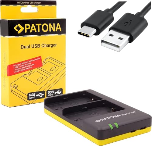 Patona USB Dual Chargeur 1957 pour Batterie Fujifilm NP-W126 NP-W126s