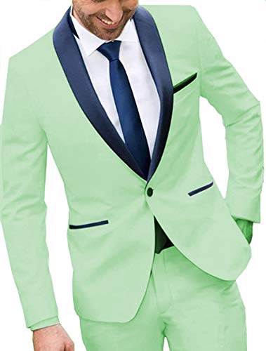 Men's Wedding Groom Suit One Button White Two Piece Navy Shawl Lapel Men Tuxedo Suits4
