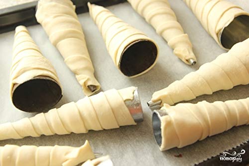 GMMH Cannoli Shillerkrullenvorm van roestvrij staal, bakvorm voor schuimrollen, hoorntjes, slagroomrollen, crèmerollen, trubotschki, irillerlokken om te bakken, 10 stuks - Afbeelding 4