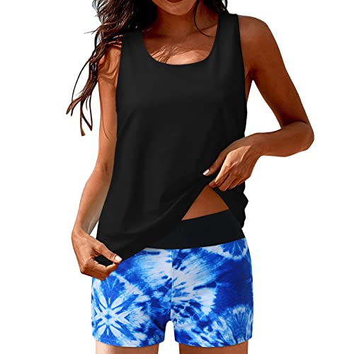 Maillot de bain tankini 3 pièces avec shorty pour vos journées spa et plage en bleu M