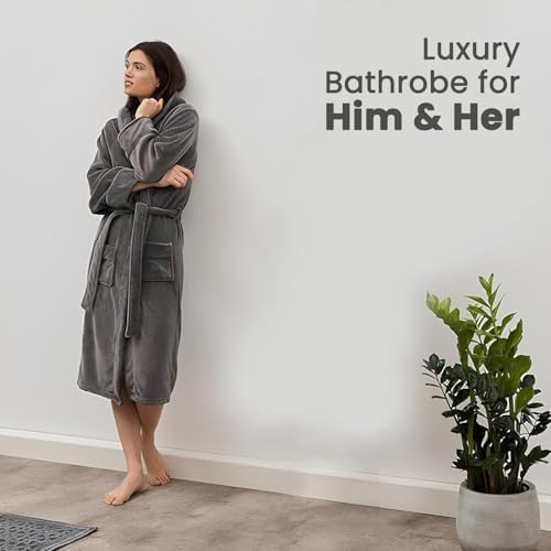 Bathrobe for Women Super Soft Plush Fleece Spa Shower Bath Gown for Women-Knee Length Lightweight Robes