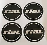  Rial 4 Stück 60mm Aufkleber Emblem für Felgen Nabendeckel Radkappen