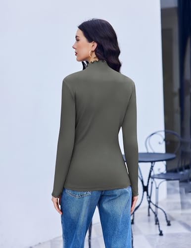 Ekouaer Mock Neck Tops for Women Turtleneck 3 Pack Thermal Long Sleeve Women Womens Undershirts Casual Turtle Neck Undershirt Black/White/Dark Grey M Ekouaer Mock Neck Tops for Women Turtleneck 3 Pack Thermal Long Sleeve Women Womens Undershirts Casual Turtle Neck Undershirt Black/White/Dark Grey M - Image 5