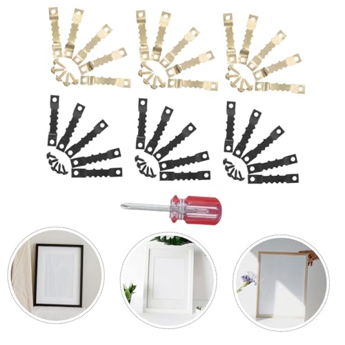 Image of Hemobllo 1set Double-Sided Sawtooth Hangers with Self-Tapping Screws for Easy Installation Rvs Boats Trucks Picture Frames and Wall Clocks Versatile Hanging Hardware for DIY Projects