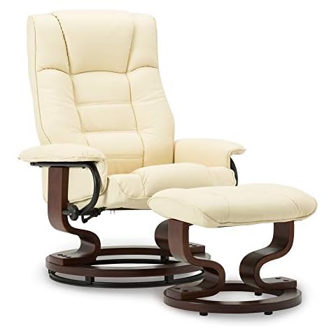 MCombo Relaxsessel mit Hocker, 360°drehbarer Fernsehsessel mit Liegefunktion Cover