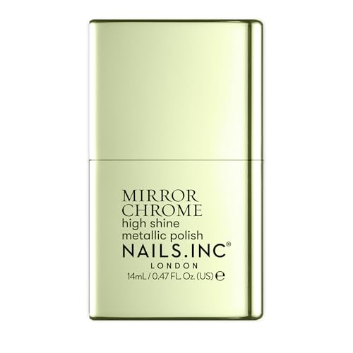 Nails Inc Go Your Chrome Way, Olive Green, Metallic Mirror Chrome, No Chip, Long Lasting, Quick Dry,...