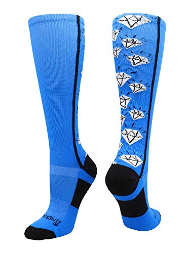 Image of MadSportsStuff Softball Socks with Diamonds for Girls Women Kids Youth Adult Over the Calf Soccer