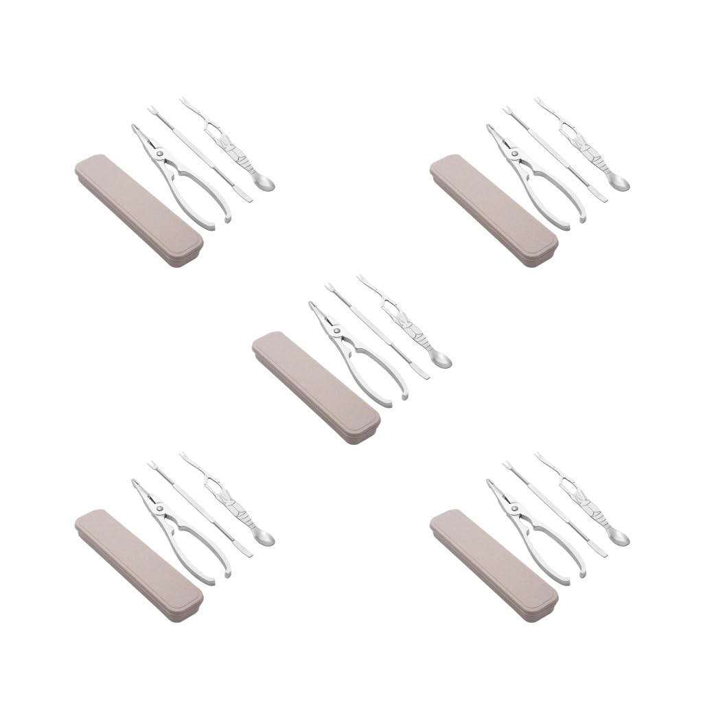 Juego de 5 herramientas de cocina de acero inoxidable para mariscos, galletas de nueces para garras de cangrejo, 3 piezas A, 3 piezas de corte de garra de cangrejo