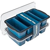 GORCI Silicone Freezer Tray With Lid, 8 Large 1 Cup Soup Freezer Molds, Soup Freezer Container for Meal Prepping, Large Ice Cube Tray， Perfect for Storing Leftovers, Sauces, Lasagna, 2-Pack