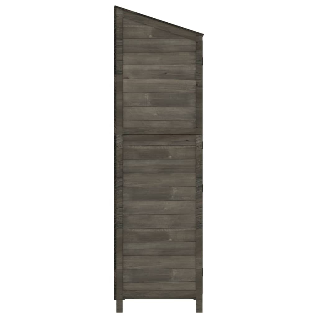 Caseta para herramientas, 55 x 52 x 174,5 cm, madera maciza de abeto con espacio de almacenamiento, marco de madera y soporte de pared para herramientas, cortacésped, bicicleta