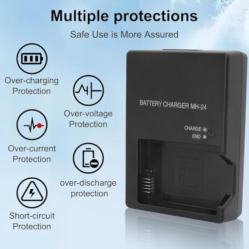 Image of MH-24 Camera Battery Charger for Nikon: EN-EL14 EN-EL14A Wall Quick Charger D5100 D5200 D5300 D5500 D5600 D3100 D3200 D3300 D3400 D3500 P7000 P7100 P7700 P7800 with Cord