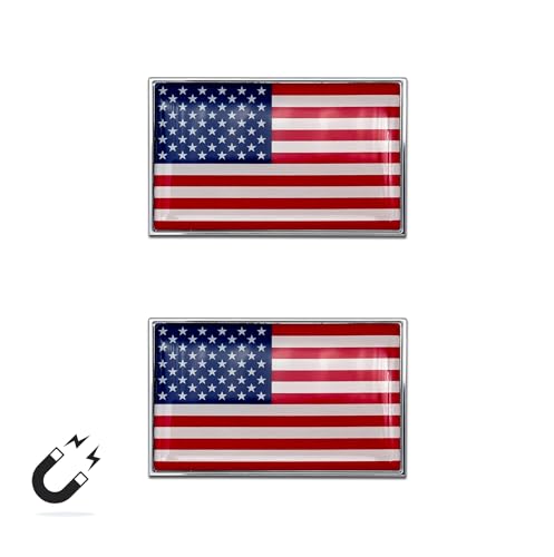 Imanes pequeños decorativos con bandera americana cromados miniatura 5