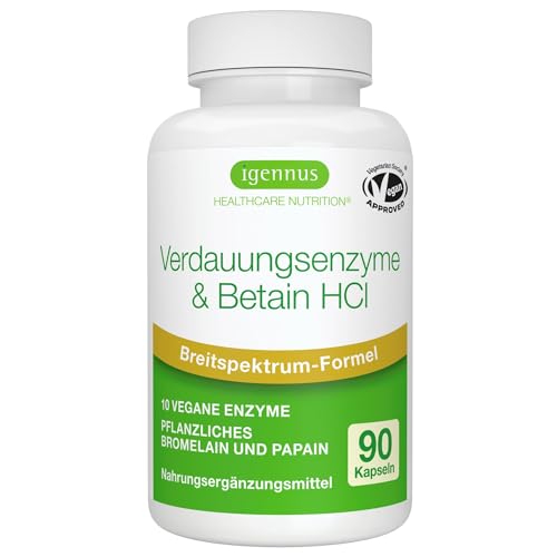 Igennus Verdauungsenzyme Komplex mit Betain HCl 90 Kapseln