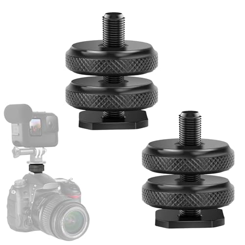 Adaptateur Griffe Camera, 1/4' Adaptateur Griffe Caméra, 2 Pièces Support Adaptateur Griffes, Triple Hot Shoe Mount, Daptateur Hot Shoe pour Griffes Appareil Photo