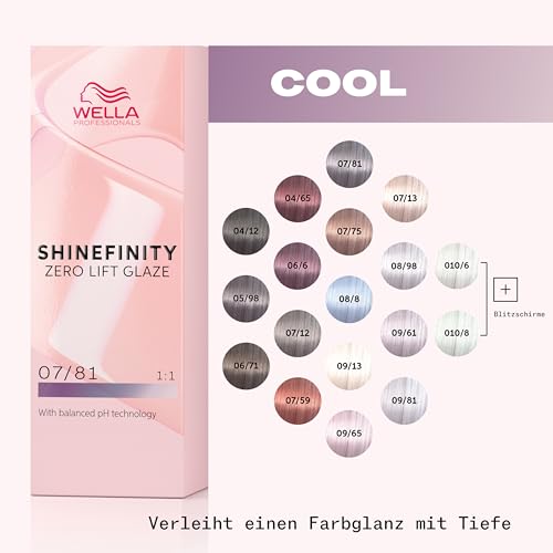 Wella Professionals Shinefinity Glaze – Haarschonende Tönung – demi-permanent, pH-neutral & ohne Ammoniak - Für natürlichen Glanz bis zu 20 Haarwäschen – vegan – 07/81 Smoky Opal – 60ml