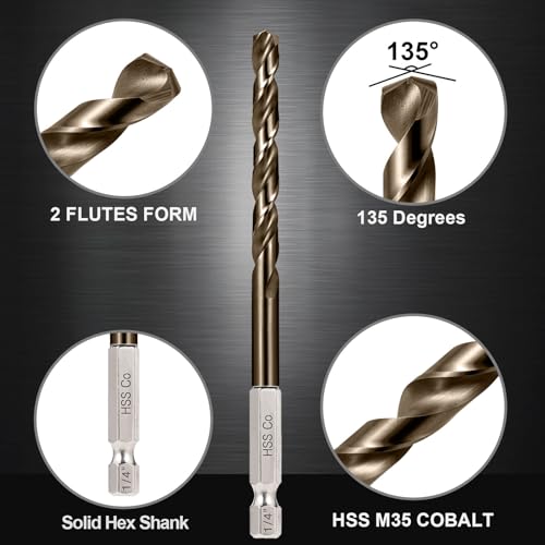 Sinyeenglon Hex Shank Cobalt Drill Bit Set