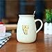 Cat Mug,Funny Ceramic Coffee mugs with Lid and Spoon, Cute Tea Cups Novelty Gift for Cat Lovers, Women, Girlfriends