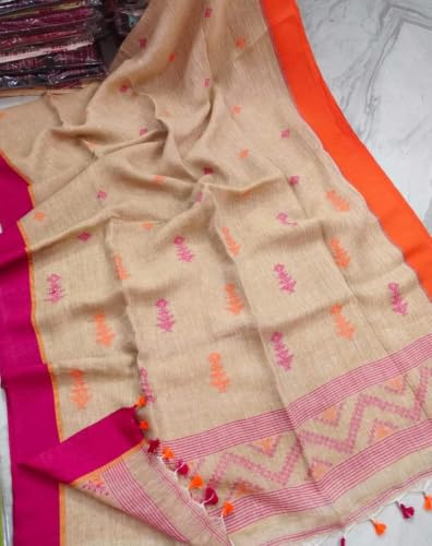 Image of SWORNOF Women's Pure Silk Saree With Blouse Piece