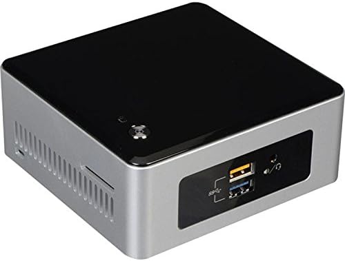 Devan view of the Intel NUC Kit NUC5PPYH, showing the front panel ports.