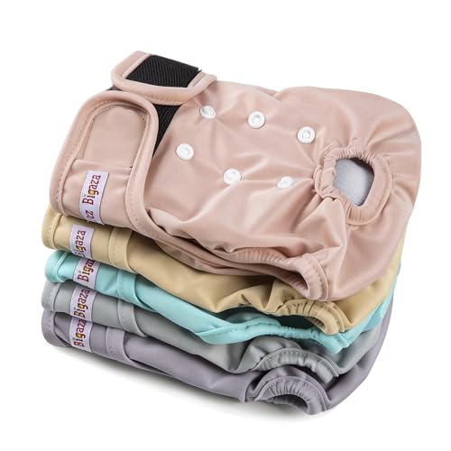 Image of Washable Reusable Female Dog Diapers(5 Pack) Small Medium Large Doggie Puppy & Doggy Dog Diaper, Period Panties in Heat XX-Large Pink Purple Brown Green Blue