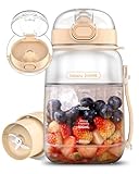 kawu Portable Blender, Portable Smoothie Blender On the Go, No-BPA, Shakes and Smoothies Leakproof-Lid and Sip Spout, USB-C Rechargeable, Recipes, with Handle/Strap, White