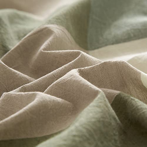 Bobode Green Plaid Duvet Cover King Size Cotton Grid Duvet Cover Set Buffalo Plaid Modern Checkered Bedding Sets With Zipper Closure & Corner Ties,Durable Easy-Care,Soft-No Comforter Insert #TOP4