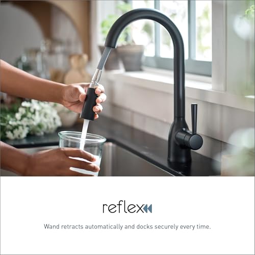 Image of Moen Morado Mediterranean Bronze Pulldown Kitchen Faucet with Power Boost, Transitional Farmhouse Kitchen Faucet, Easy Installation, 87394BRB
