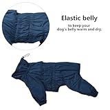 babepet Hunde Wintermantel 1/2 Hosenanzug mit Beinen, Wasserdicht Regendicht Hund Jumpsuit mit Fleece Futter, Winddicht, reflektierend, für Kleine und mittelgroße Hunde-Navy Blau-XXXL