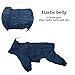 babepet Hunde Wintermantel 1/2 Hosenanzug mit Beinen, Wasserdicht Regendicht Hund Jumpsuit mit Fleece Futter, Winddicht, reflektierend, für Kleine und mittelgroße Hunde-Navy Blau-XXXL