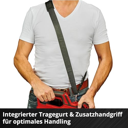 Einhell Akku-Laubsauger VENTURRO 18/210 Power X-Change (18 V, Saugleistung 500 m³/h, Fangsack 45 L, Blasfunktion bis 210 km/h, inkl. 4 Ah Akku & Ladegerät) Schwarz,Rot