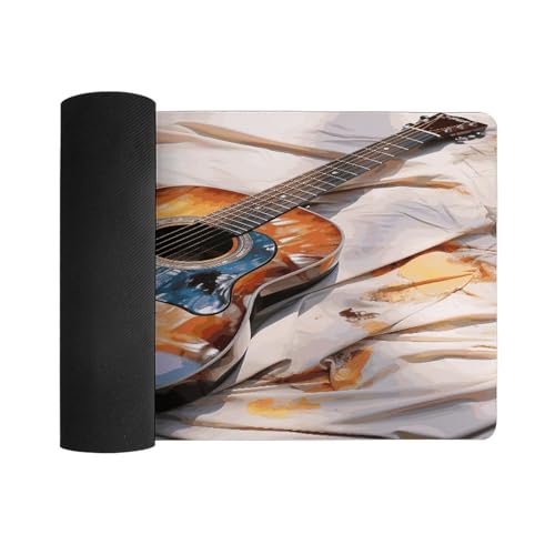 Watercolor Acoustic Guitar Desk Pad con Base de Goma miniatura 3