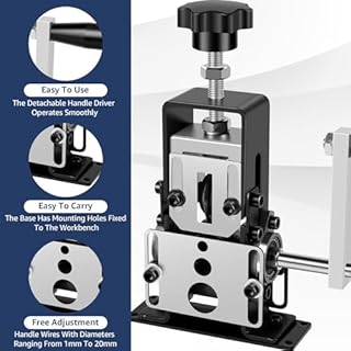 Manual Wire Stripper Machine, 0.06''-0.98'' Scrap Copper Wire Stripping Machine with Hand Crank or Drill Powered, Copper Wire Peeler Machine, Portable Aluminum Frame Wire Peeler