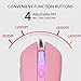 IULONEE Kabelgebundene Gaming-Maus USB C geräuscharmes Klicken 7 Farben Hintergrundbeleuchtung optische Typ-C Gaming-Maus mit 2400 DPI und 6 Tasten für PC Computer Laptop Desktop Mac (Pink)