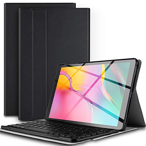 XuBa BT teclado para Sam=sung Galaxy Tab A 10.1 pulgadas 2019 SM-T510/T515 colorido retroiluminado teclado inalámbrico con funda de cuero PU
