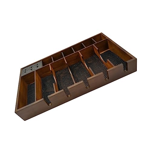 Ipetboom 1Pc Solid Wood Hair Tool Organizer Durable Storage Box for Hair Salon Elegant Design Slip Clipper Tray for Efficient Tool Management