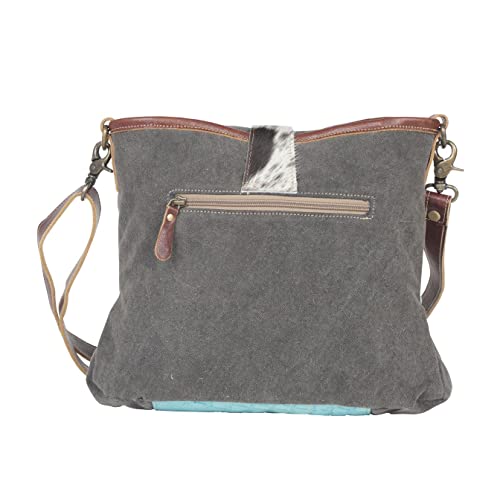 Myra Bag Western Leather Shoulder Bag for Women - Upcycled Canvas Crossbody Bag Chromo Canva3