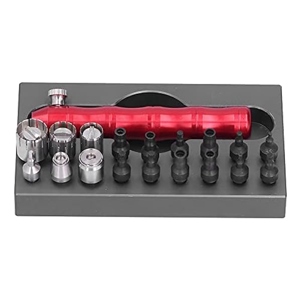 Reparatiegereedschap voor horloges, 45 stalen horlogekroonbuis verwijderingsgereedschap met aluminium handvat voor het schroeven van voorwerpen voor schroefstangen