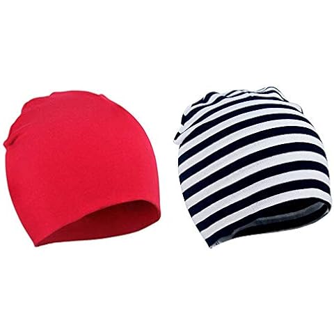 WUWYOUWL Baby Beanie Hat, 2Pcs Autumn and Winter Cotton Cap Soft Double Layered Hats Cute Hats Cap Beanie for Unisex Baby Boy Girl Kids Toddler Infant Aged 1-3 (4a) Cover