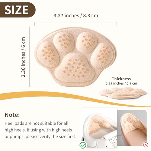 Image of 4 PRS 4D Cushioned Heel Grips - Pads for Big Shoes (Multi) | 4D non-slip massage pads designed to prevent heel slipping and blisters. Premium inserts for loose shoes too big.