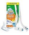 Scrubbing Bubbles Toilet Bowl Brush and Holder with Cleaner Refill Pads, Fresh Brush Toilet Wand Starter Kit, Cleans Limescale & Fights Odors, Citrus Scent, 1 Wand + 4 Refills + 1 Stand