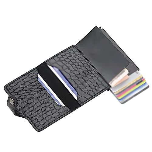 Bgdajrhaha Carteiras de couro para homens, porta-cartões antimagnéticos, carteiras inteligentes masc