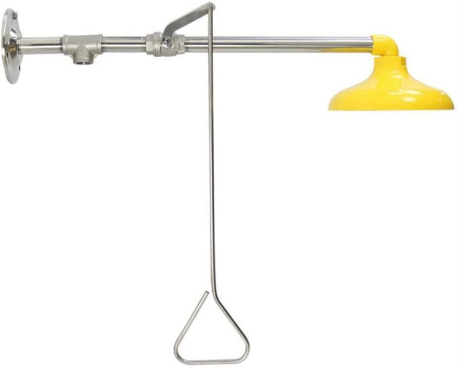 Lavaojos de seguridad, estación de lavado de ojos de seguridad de emergencia, suministro horizontal, ducha de agua de 75,7 l/min, ducha de seguridad montada en la pared con cabezal de
