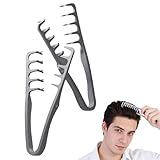 VRYNDH Peine texturizador Hombre,2 Peine De Dientes Anchos, Herramienta para Dar Volumen A Las Raíces, Accesorio para El Cuidado del Flequillo, Diseño Sin Costuras, para Mujeres Y Hombres,Gris