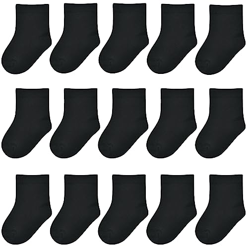 Image of Baby Socks Girls Newborn Socks Crew Baby Boys Infant Dress Socks Baptism Christening 0-12 months 15 Pack